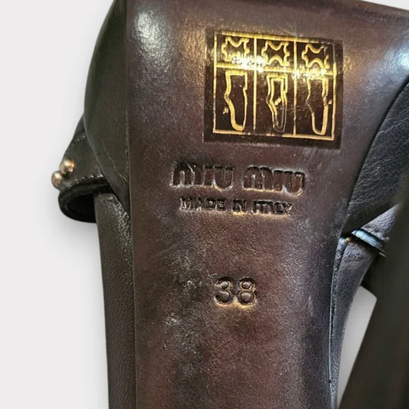 Miu Miu Black Studded Heels - Picture 10 of 11